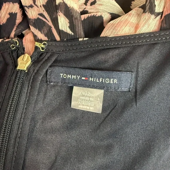 Tommy Hilfiger Navy Blue Floral Midi Dress - New - Size 12 - Picture 7 of 7